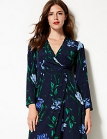 Marks and Spencer  Floral Print Long Sleeve Wrap Midi Dress