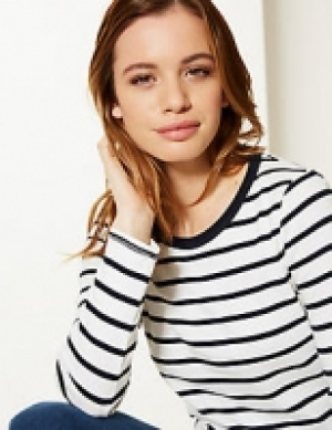 PETITE Pure Cotton Striped T-Shirt