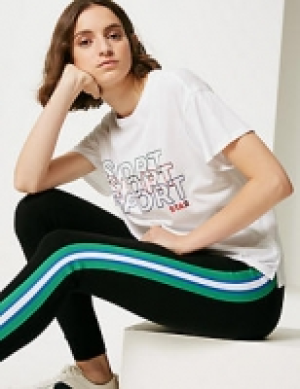 Cotton Blend Triple Logo T-Shirt