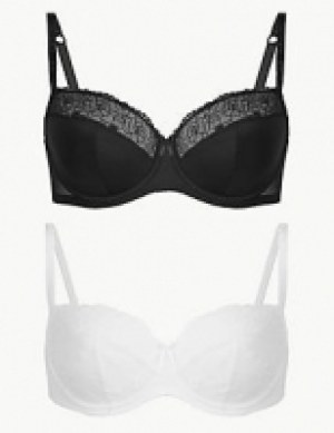 2 Pack Non-Padded Balcony Bras A-E