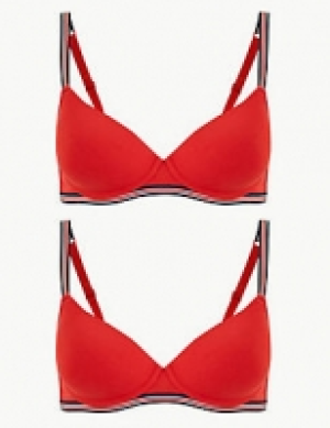 2 Pack Cotton Rich Underwired Full Cup Bra A-E