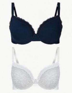 2 Pack Padded Plunge Bras DD-G