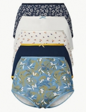 5 Pack Pure Cotton Full Brief Knickers