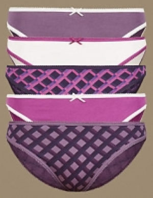 5 Pack Pure Cotton Bikini Knickers