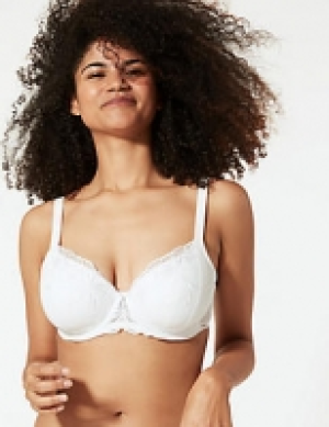 Embroidered Padded Full Cup Bra A-E