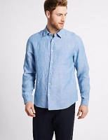 Marks and Spencer  2in Longer Pure Linen Shirt with Pocket