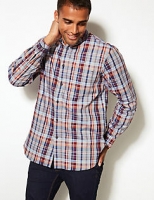 Marks and Spencer  Pure Cotton Checked Oxford Shirt with Pocket