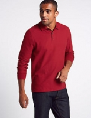 Slim Fit Pure Cotton Textured Polo shirt