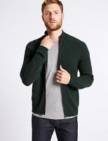 Marks and Spencer  Pure Lambswool Textured Zip Through