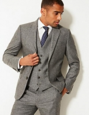 Textured Tailored Fit 3 Piece Suit