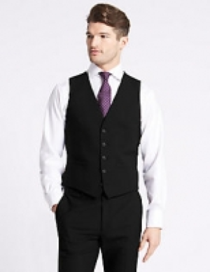 Marks and Spencer  Black Slim Fit Waistcoat