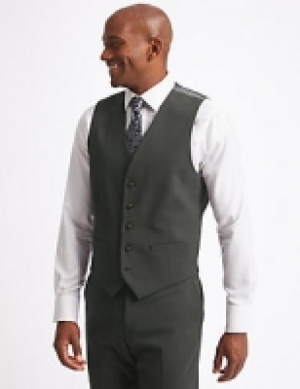 Charcoal Textured Regular Fit Waistcoat