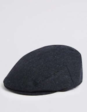 Wool Blend Flat Cap with Stormwear