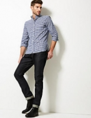 Pure Cotton Slim Fit Checked Oxford Shirt