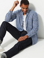 Marks and Spencer  Pure Cotton Checked Oxford Shirt
