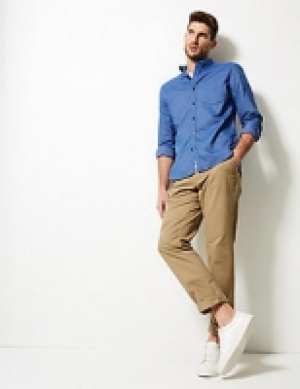 Pure Cotton Slim Fit Oxford Shirt with Pocket