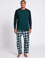 Marks and Spencer  Brushed Cotton Checked Pyjama Set