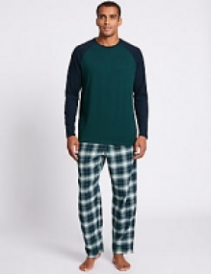 Marks and Spencer  Brushed Cotton Checked Pyjama Set