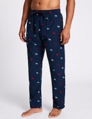 Stag Print Long Pyjama Bottoms