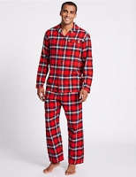 Marks and Spencer  Brushed Cotton Checked Christmas Pyjama Set