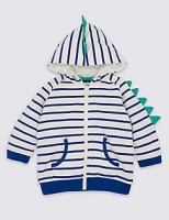 Marks and Spencer  Organic Cotton Dinosaur Hooded Top with Stretch