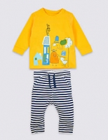 Marks and Spencer  2 Piece Pure Cotton Top & Bottom Outfit