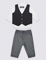 Marks and Spencer  4 Piece Shirt, Trousers & Waistcoat with Tie
