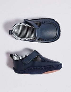 Baby Leather Riptape Pram Shoes