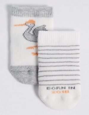 2 Pairs of Cotton Rich Baby Socks 1.75 €