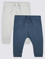 Marks and Spencer  2 Pack Organic Cotton Joggers with Stretch