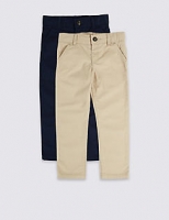 Marks and Spencer  2 Pack Pure Cotton Chinos (3 Months - 7 Years)