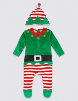 Marks and Spencer  2 Piece Velour Elf All In One with Hat