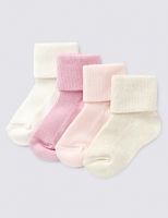 Marks and Spencer  4 Pairs of Cotton Rich Assorted Baby Socks