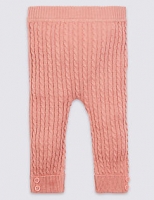 Marks and Spencer  Cotton Rich Cable Knit Leggings