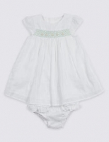 Marks and Spencer  2 Piece Pure Cotton Frill Dress & Knicker