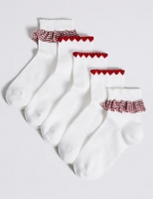 5 Pairs of Frill Ankle Socks