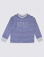 Marks and Spencer  Cotton Striped Top with Stretch (3-16 Years)