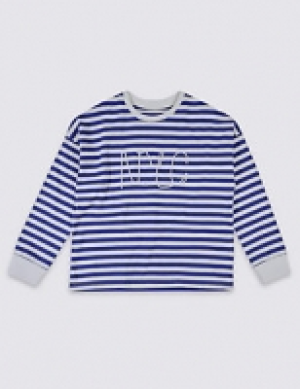 Marks and Spencer  Cotton Striped Top with Stretch (3-16 Years)