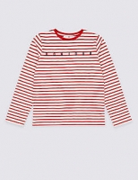Marks and Spencer  Pure Cotton Striped Bonjour Top (3-16 Years)