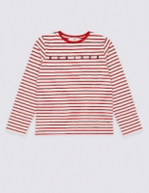 Pure Cotton Striped Bonjour Top (3-16 Years)