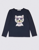 Marks and Spencer  Sequin Cat Top (3-16 Years)