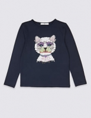 Sequin Cat Top (3-16 Years)