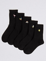 Marks and Spencer  5 Pairs of Embroidered Socks