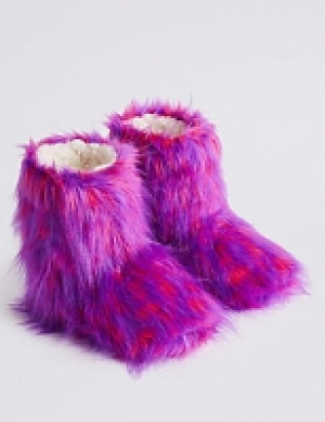 Kids Slip-on Faux Fur Boots (13 Small - 6 Large)