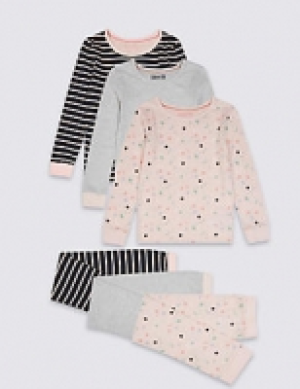 3 Pack Pure Cotton Pyjamas (3-16 Years)