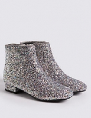 Kids Sparkly Glitter Ankle Boots (13 Small - 6 Large)