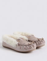 Marks and Spencer  Kids Suede Moccasin Slippers (5 Small - 12 Small)