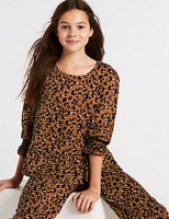 Marks and Spencer  Animal Print Shirred Top (3-16 Years)
