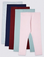 Marks and Spencer  5 Pack Cotton Rich Leggings with Stretch (3 Months - 7 Years