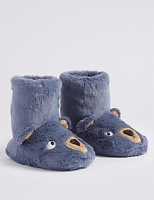 Marks and Spencer  Kids Bear Boot Slippers (5 Small - 12 Small)